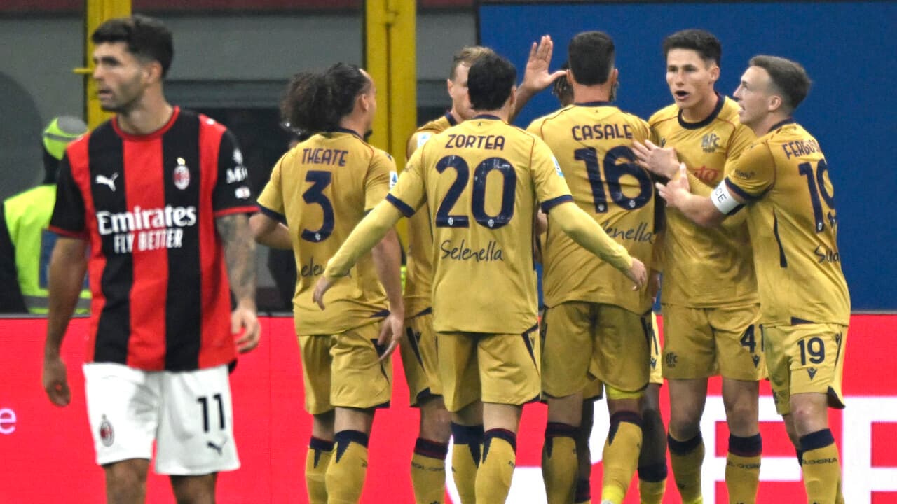 Tripletta di Mbangula, il Milan ko col Bologna e fischiato va a -7 da Inter