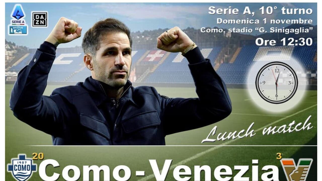 Serie A: Como-Venezia in campo domenica alle 12.30 DIRETTA