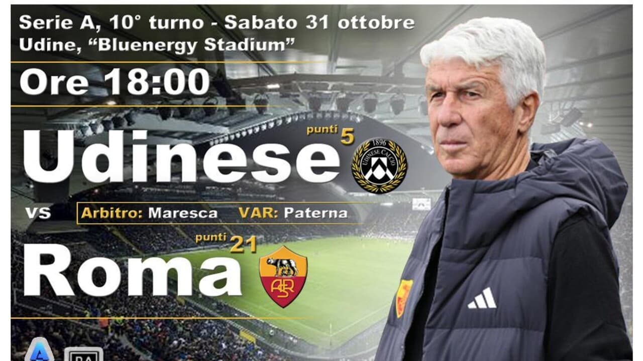 Serie A: Udinese-Roma in campo sabato alle 18 DIRETTA